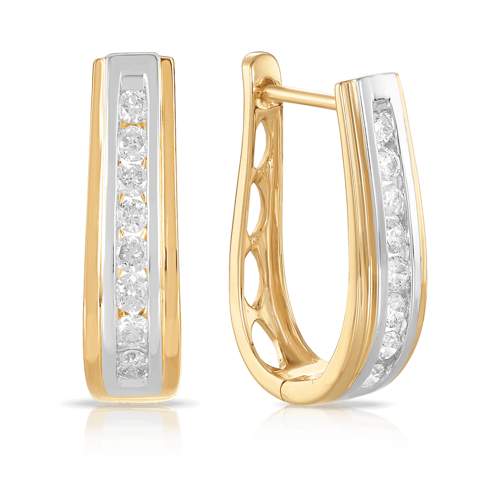 0.25ct TW Diamond Oval Huggies in 9ct Yellow Gold