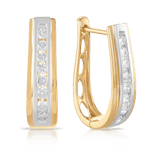 0.25ct TW Diamond Oval Huggies in 9ct Yellow Gold