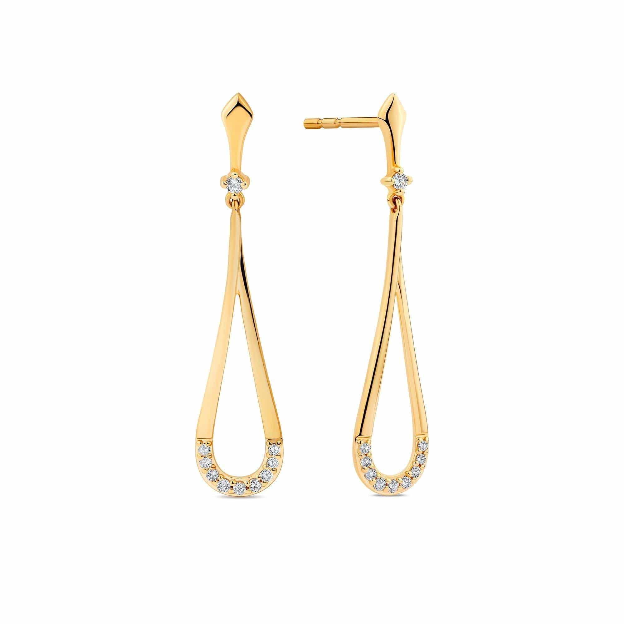 Diamond Pear Drop Earrings in 9ct Yellow Gold
