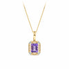 Amethyst & Diamond Pendant in 9ct Yellow Gold