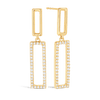 Diamond Rectangle Shape Drop Earrings in 9ct Yellow Gold - Wallace Bishop