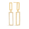 Diamond Rectangle Shape Drop Earrings in 9ct Yellow Gold