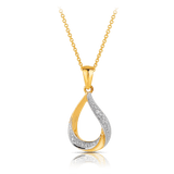 Diamond Set Pendant in 9ct Yellow Gold TGW 0.029ct