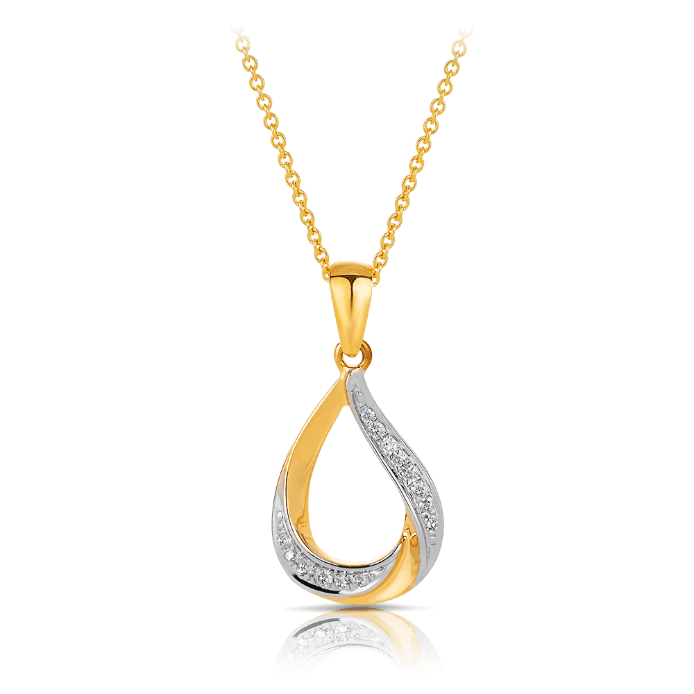 Diamond Set Pendant in 9ct Yellow Gold TGW 0.029ct - Wallace Bishop