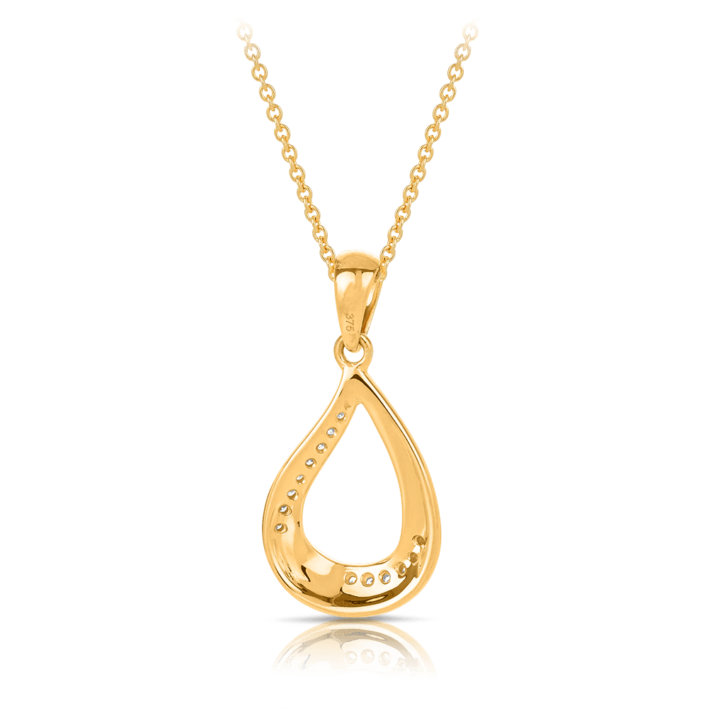 Diamond Set Pendant in 9ct Yellow Gold TGW 0.029ct - Wallace Bishop