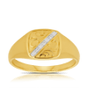 Diamond Signet Ring in 9ct Yellow Gold