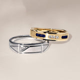 Diamond Signet Wedding Band in Sterling Silver