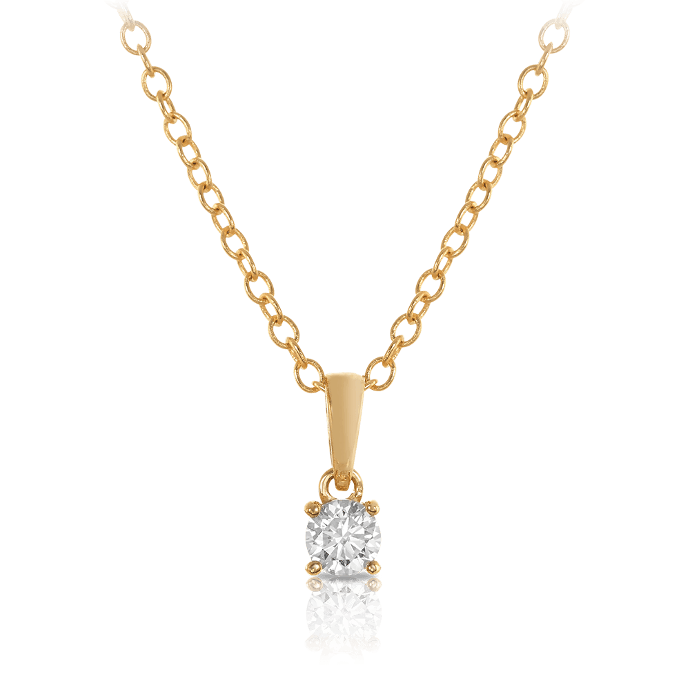 0.25ct TW Diamond Solitaire Pendant in 9ct Yellow Gold