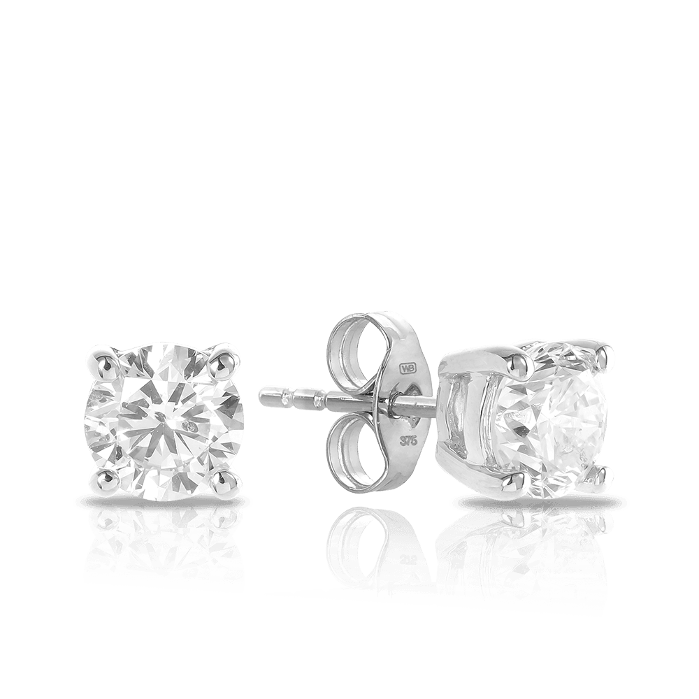 0.70ct TW Diamond Stud Earrings in 9ct White Gold