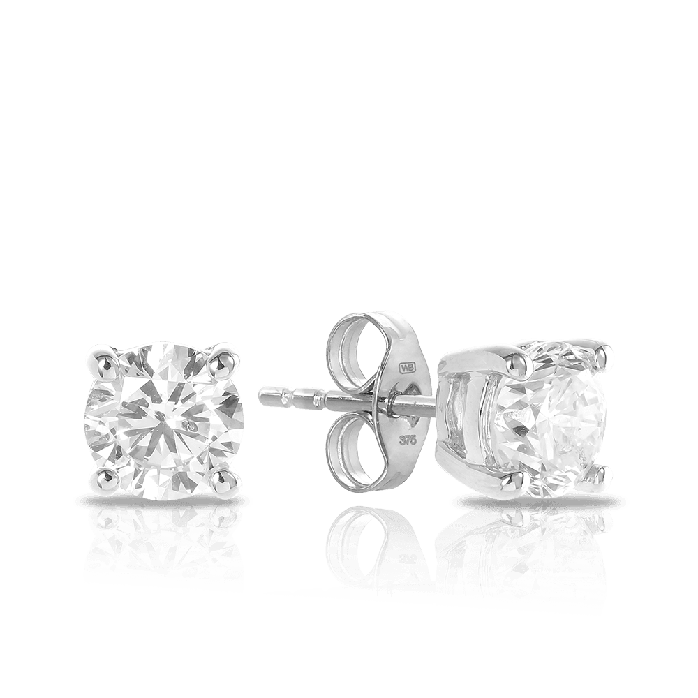 Diamond Stud Earrings in 9ct White Gold - Wallace Bishop