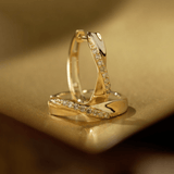 Diamond Twist Huggie Earrings in 9ct Yellow Gold