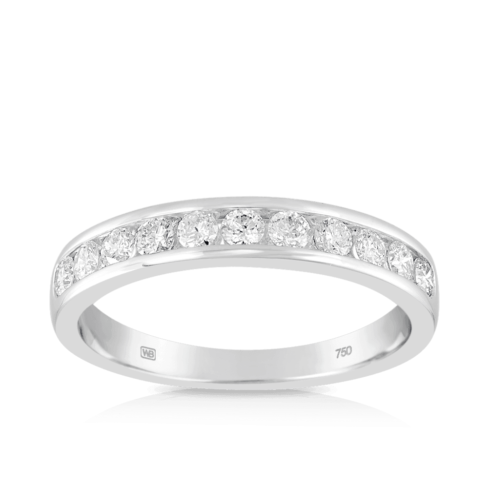 Diamond Wedding & Anniversary Band in 18ct White Gold