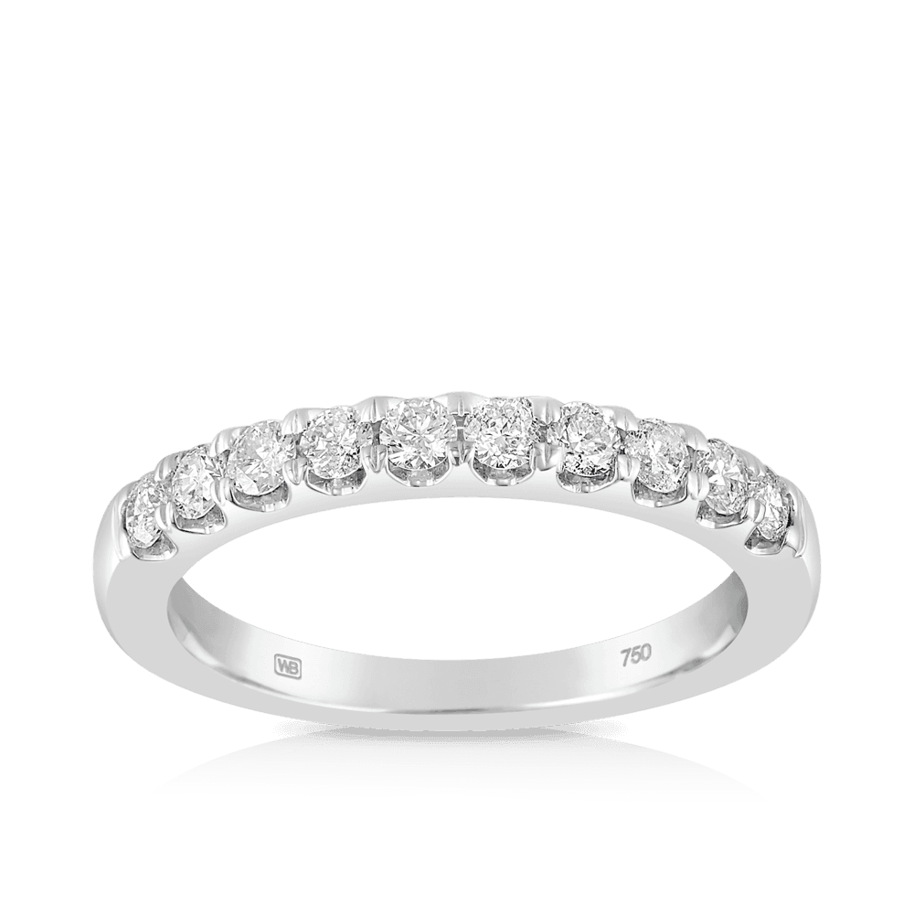 Diamond Wedding & Anniversary Band in 18ct White Gold