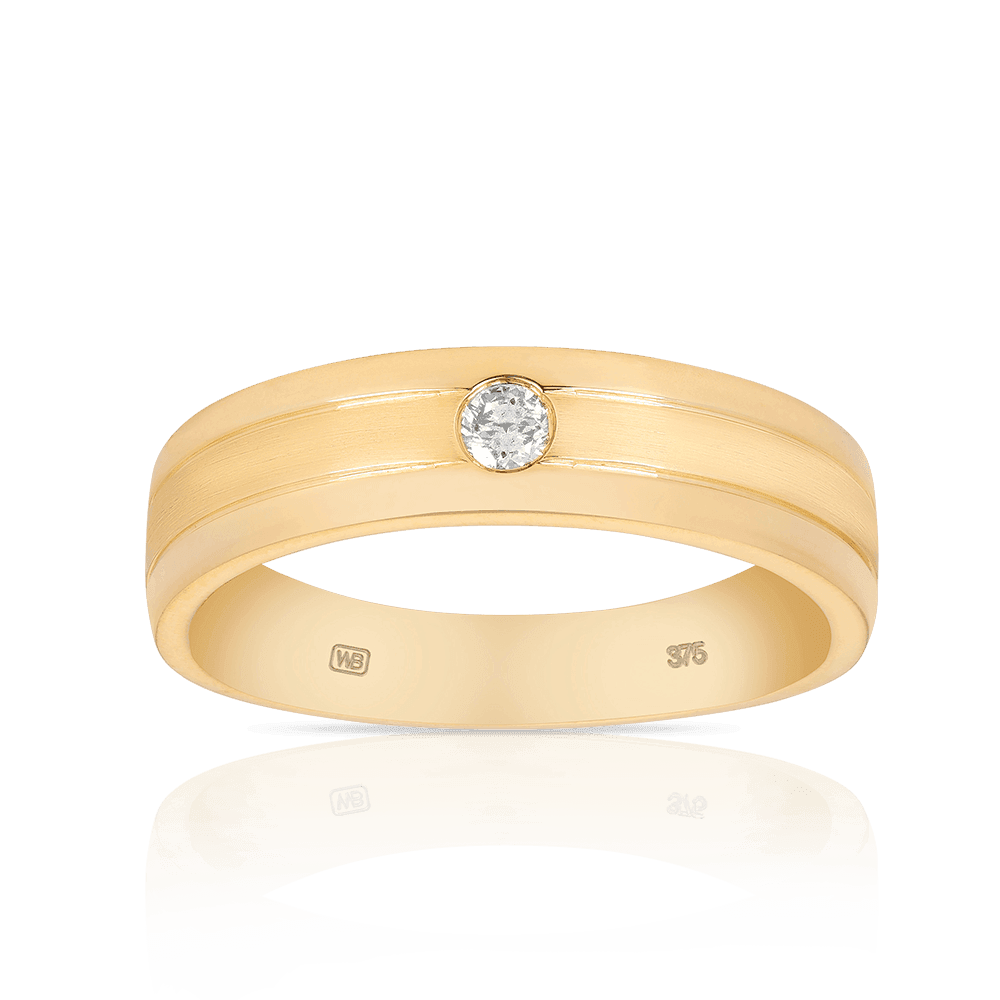 Diamond Wedding Band in 9ct Yellow Gold