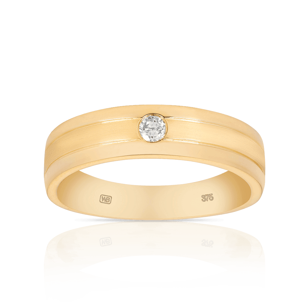 Diamond Wedding Band in 9ct Yellow Gold