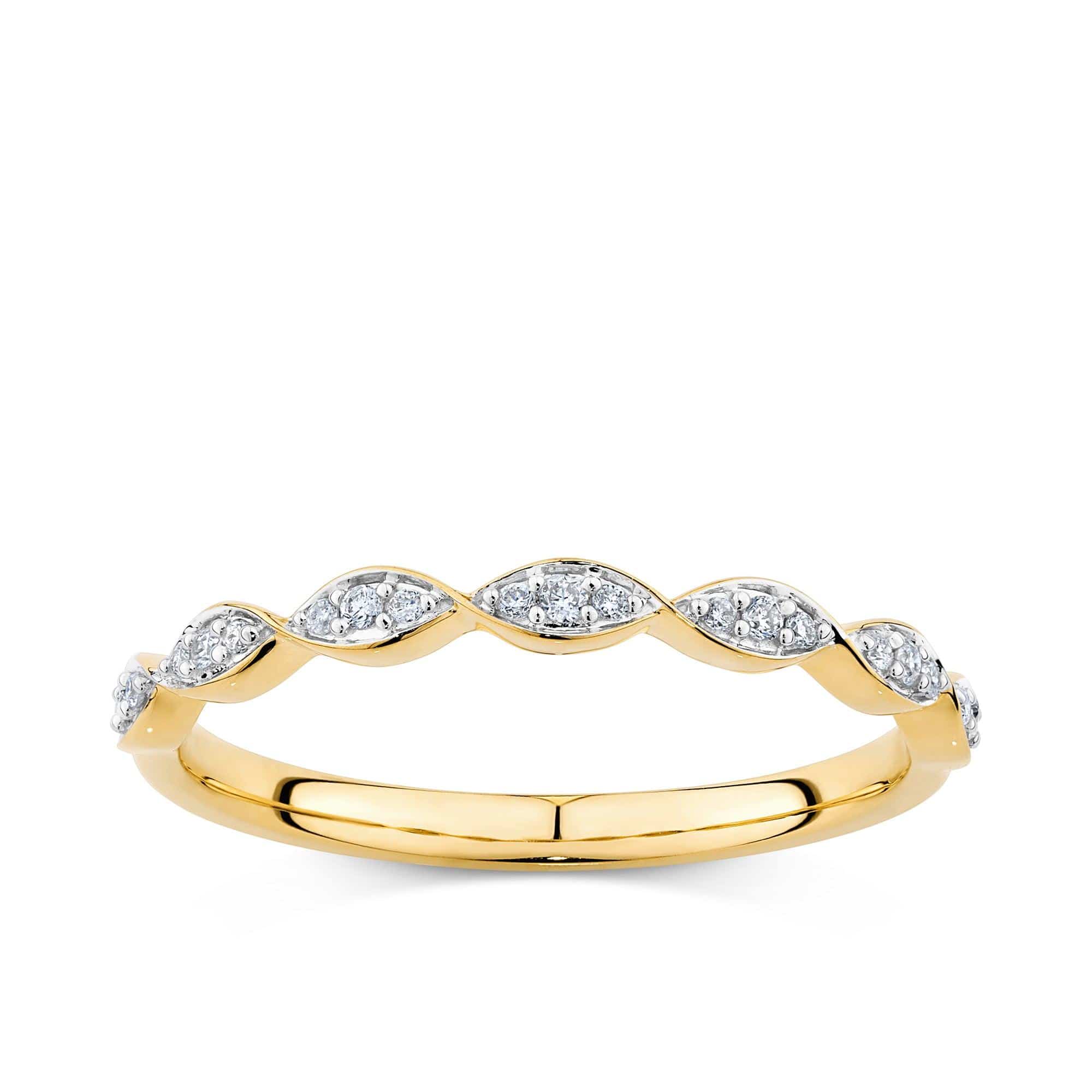 0.08ct TW Diamond Twist Band in 9ct Yellow Gold