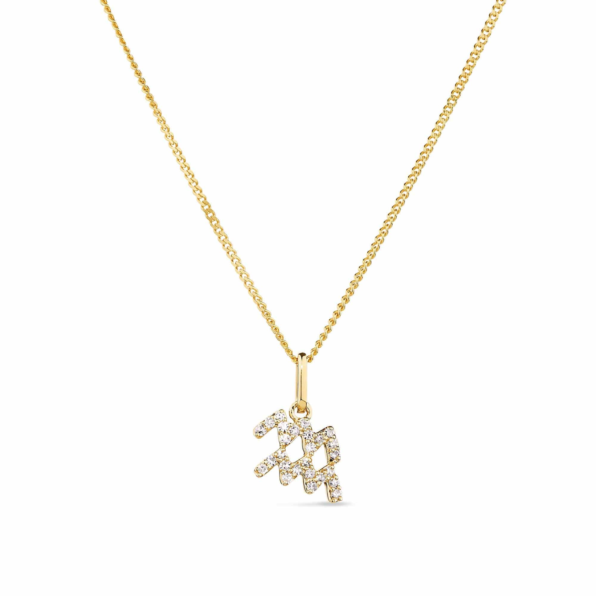 Diamond Star Sign Pendant in 9ct Yellow Gold