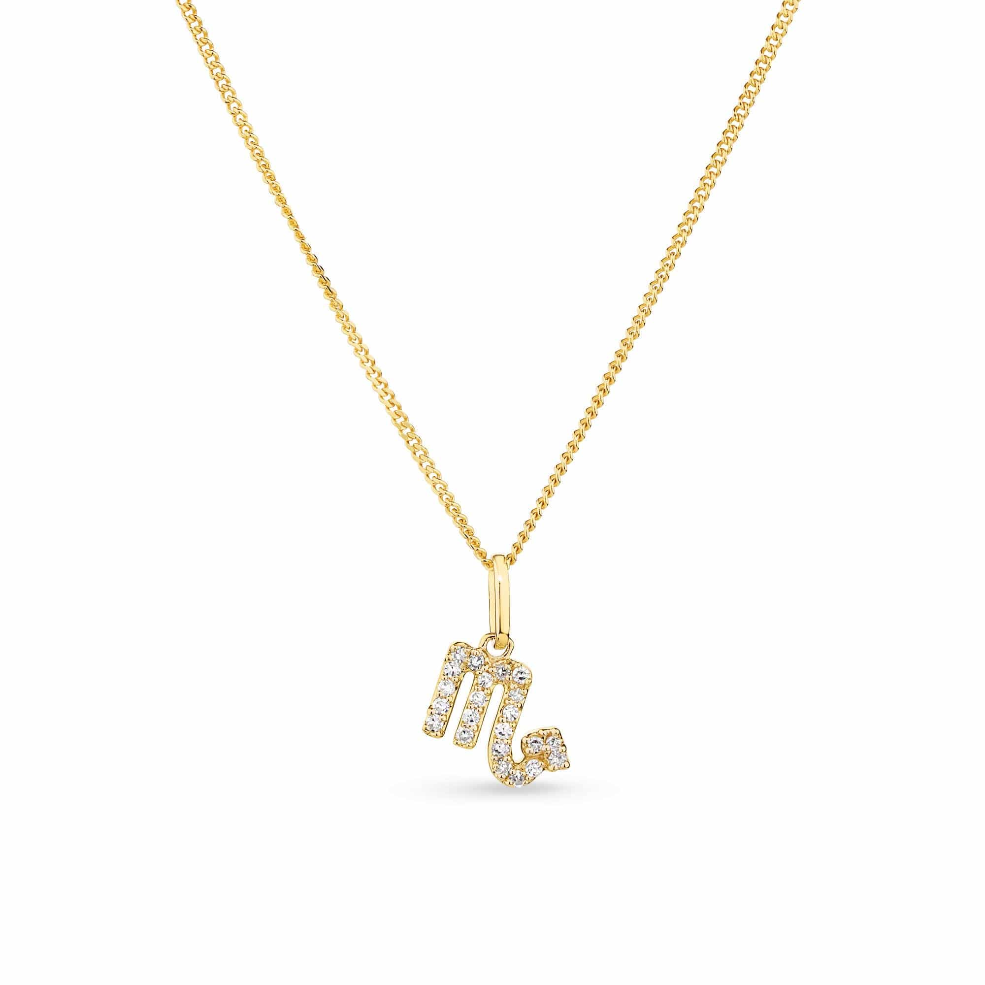 Diamond Star Sign Pendant in 9ct Yellow Gold