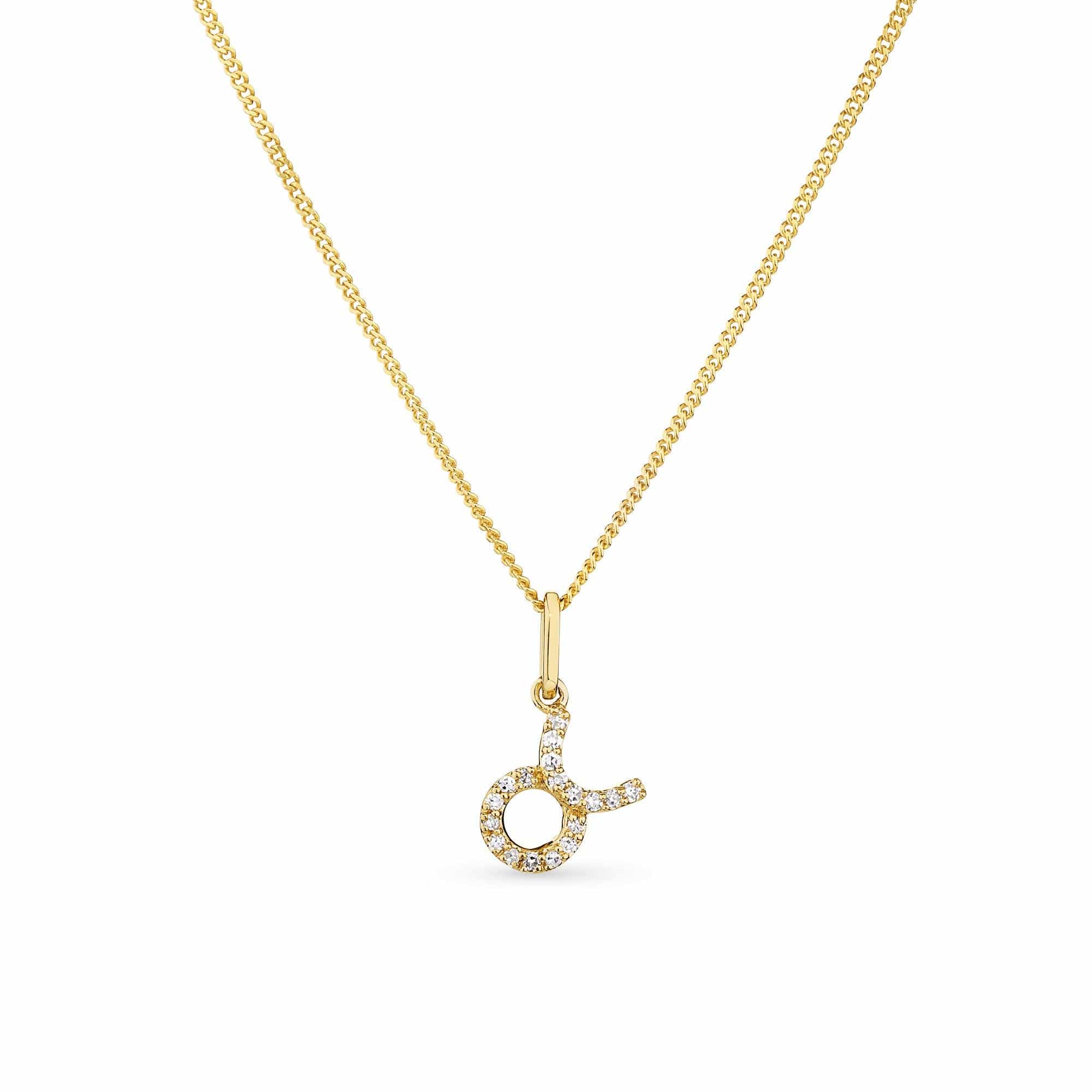 Diamond Star Sign Pendant in 9ct Yellow Gold