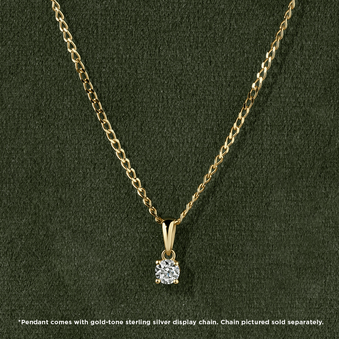 0.25ct TW Diamond Solitaire Pendant in 9ct Yellow Gold