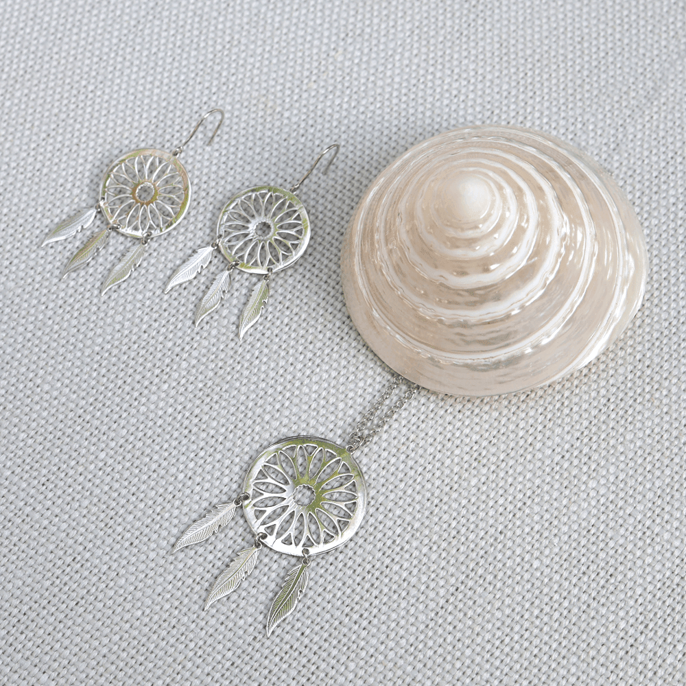 Dreamcatcher Earrings in Sterling Silver - Wallace Bishop