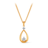 Drop Illusion & Claw Set Diamond Pear Pendant in 9ct Yellow and White Gold