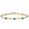 Created Emerald and Diamond Bracelet in 9ct Yellow and White Gold