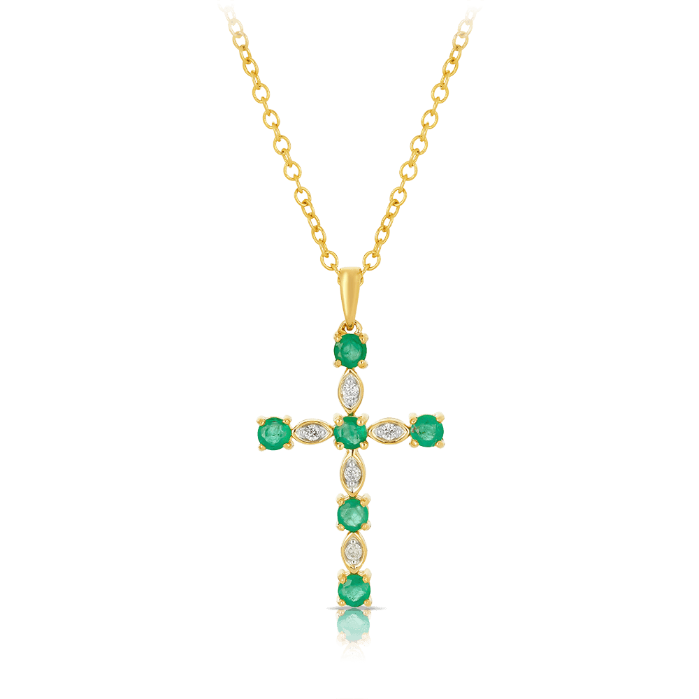 Mens emerald cross discount necklace