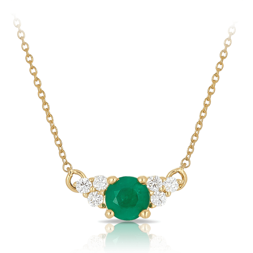 Emerald and Diamond Necklace in 9ct Yellow Gold - Wallace Bishop