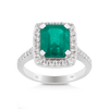 Emerald and Diamond Ring in 18ct White Gold - Wallace Bishop