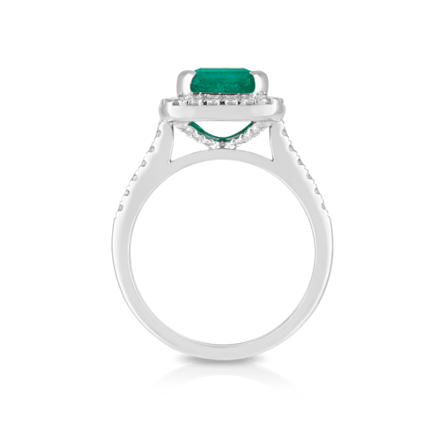 Emerald and Diamond Ring in 18ct White Gold - Wallace Bishop