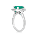 Emerald and Diamond Ring in 18ct White Gold - Wallace Bishop