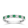 Emerald & Diamond Ring in 18ct White Gold
