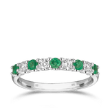 Emerald & Diamond Ring in 18ct White Gold
