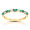 Emerald & Diamond Ring in 9ct Yellow Gold