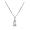 Emerald Cut Aquamarine Pendant in 9ct White Gold