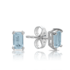 Emerald Cut Aquamarine Stud Earrings