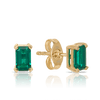 Created Emerald Stud Earrings in 9ct Yellow Gold