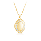 Engraved Oval Locket in 9ct Yellow Gold