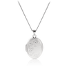 Engraved Oval Locket in Sterling Silver