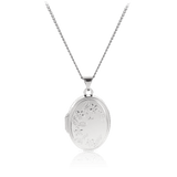 Engraved Oval Locket in Sterling Silver