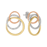 Eternal® Three Tone Diamond Earrings in 9ct Rose, White and Yellow Gold - Wallace Bishop