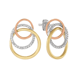 Eternal® Three Tone Diamond Earrings in 9ct Rose, White and Yellow Gold