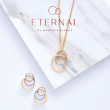Eternal® Three Tone Diamond Earrings in 9ct Rose, White and Yellow Gold