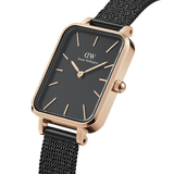 Daniel Wellington Quadro 29X36.5 Pressed Ashfield Rose Gold & Black Watch