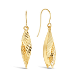 Fancy Diamond Cut Drop Earrings in 9ct Yellow Gold - Wallace Bishop