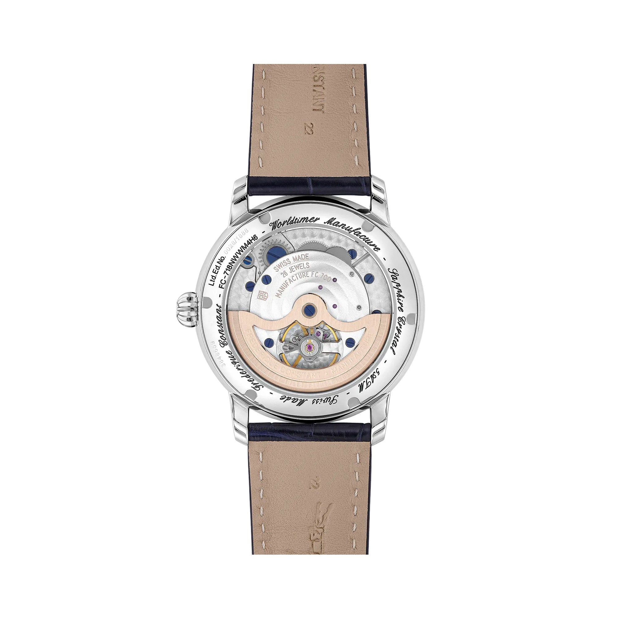 Frederique Constant Classic Automatic Worldtime Men's 42mm Watch FC-718NWWM4H6