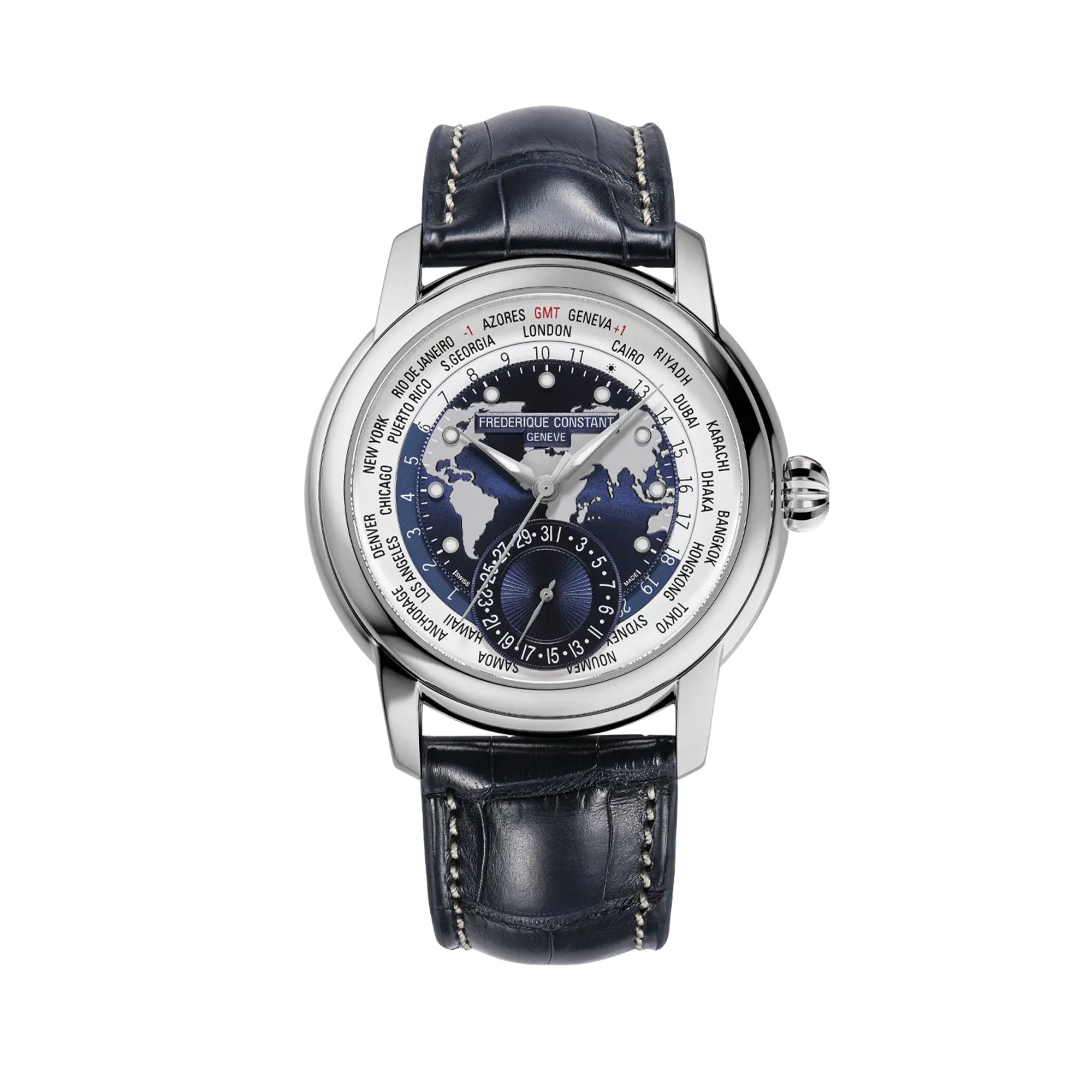 Frederique Constant Classic Automatic Worldtime Men's 42mm Watch FC-718NWWM4H6