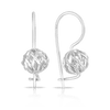Filigree Diamond Cut Euro Ball Earrings in Sterling Silver