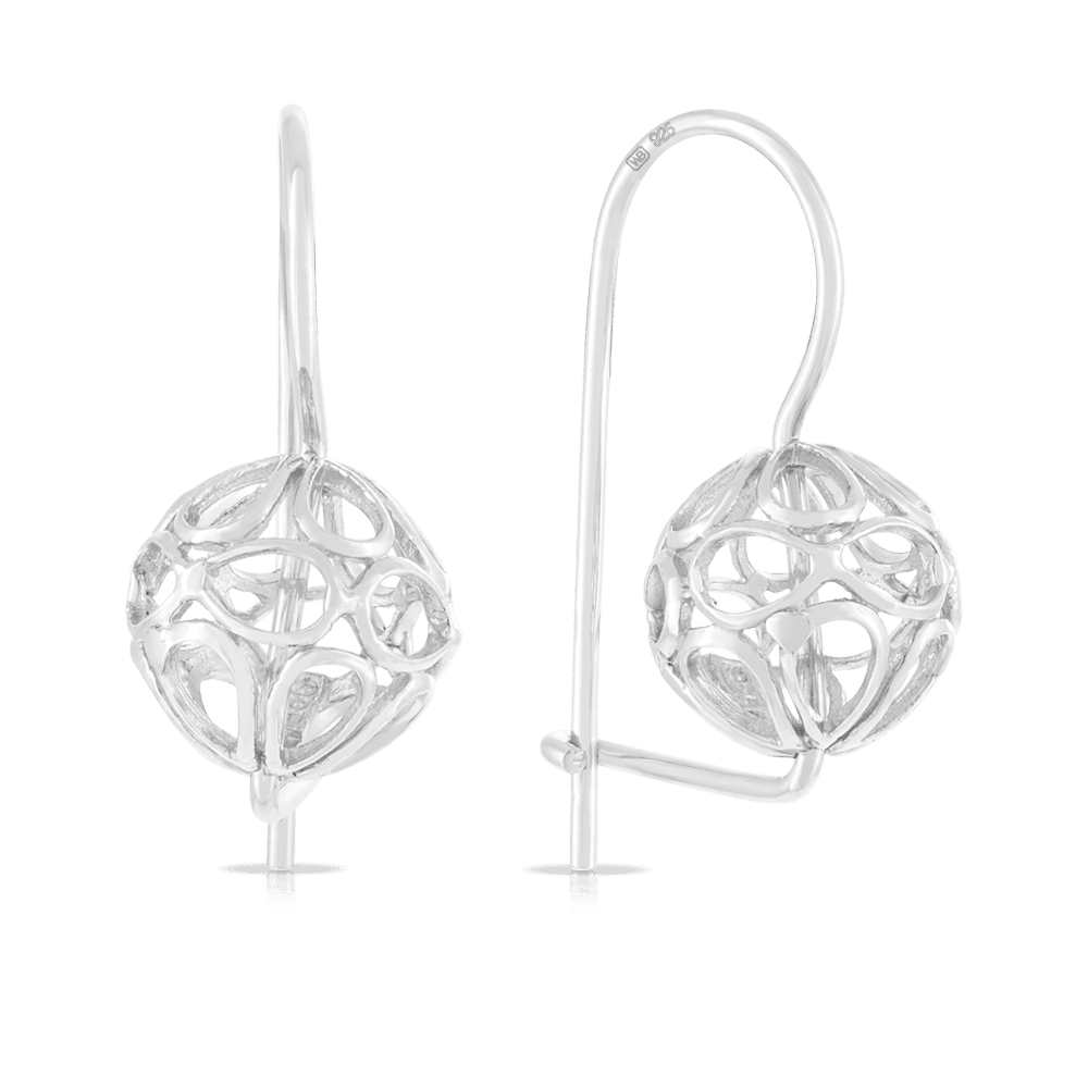 Filigree Euro Ball Earrings in Sterling Silver - Wallace Bishop